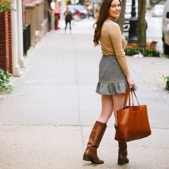 J. Crew Dresses & Skirts - Jcrew ruffle mini skirt in houndstooth